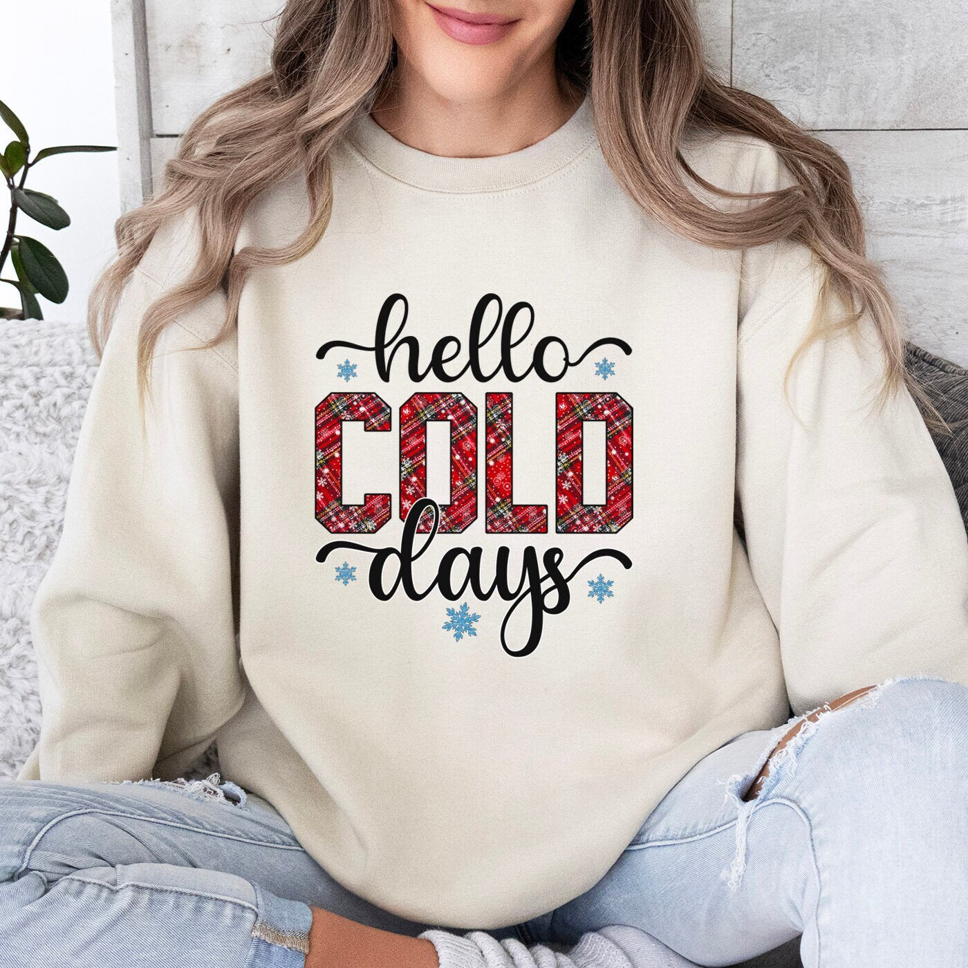 Hello Cold Days Winter Sweatshirt, Christmas Gift Shirt, Winter Holidays Xmas Unisex Gift Sweatshirt, Winter Season Gift Sweatshirt