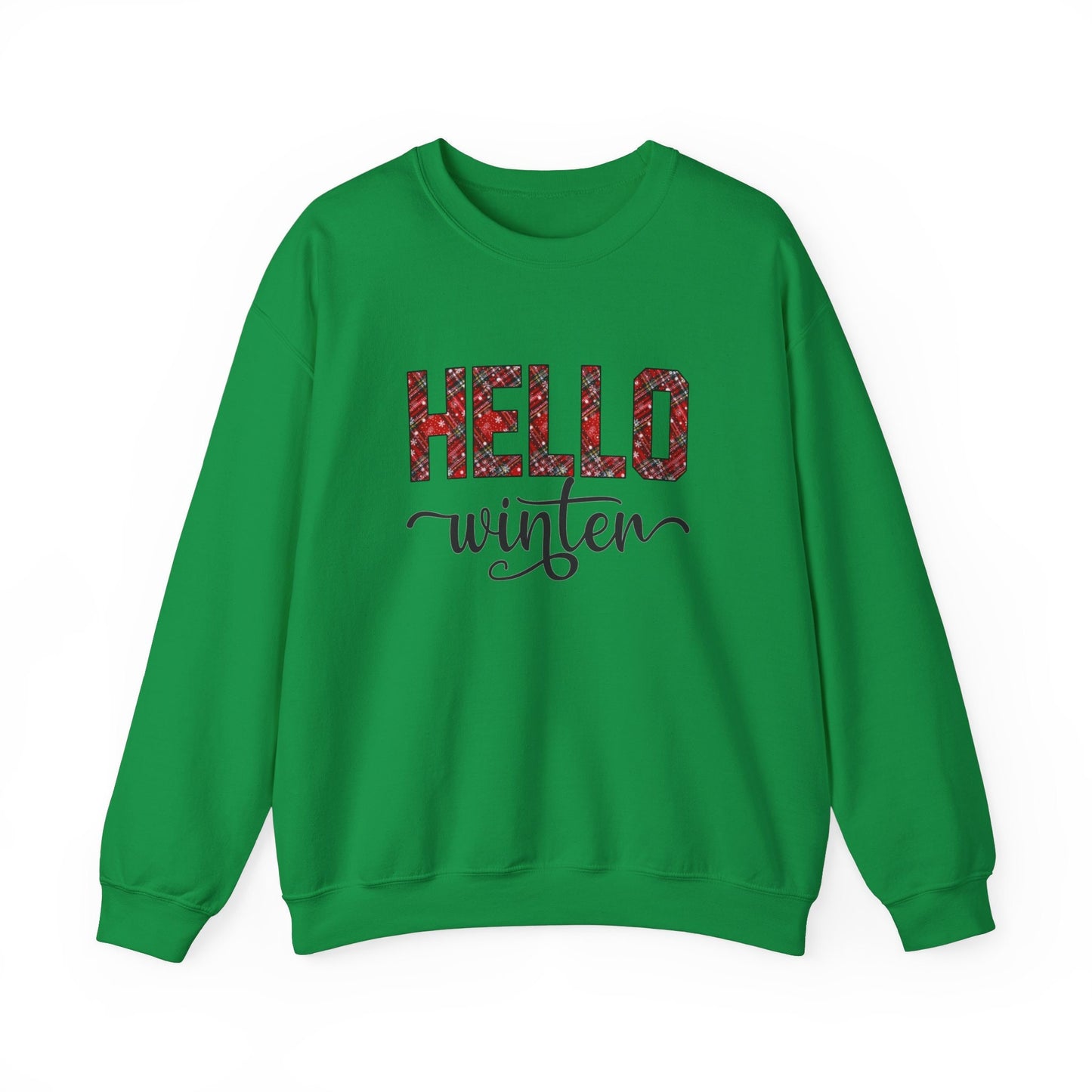 Hello Winter Sweatshirt, Winter Season Gift Sweatshirt, Christmas Gift Holidays Shirt, Winter Holidays Xmas Unisex Gift Sweatshirt