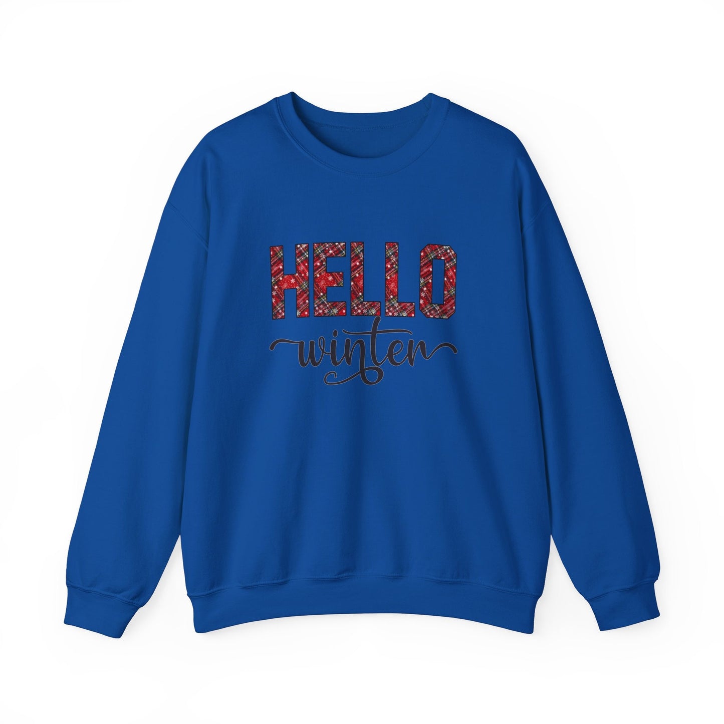 Hello Winter Sweatshirt, Winter Season Gift Sweatshirt, Christmas Gift Holidays Shirt, Winter Holidays Xmas Unisex Gift Sweatshirt