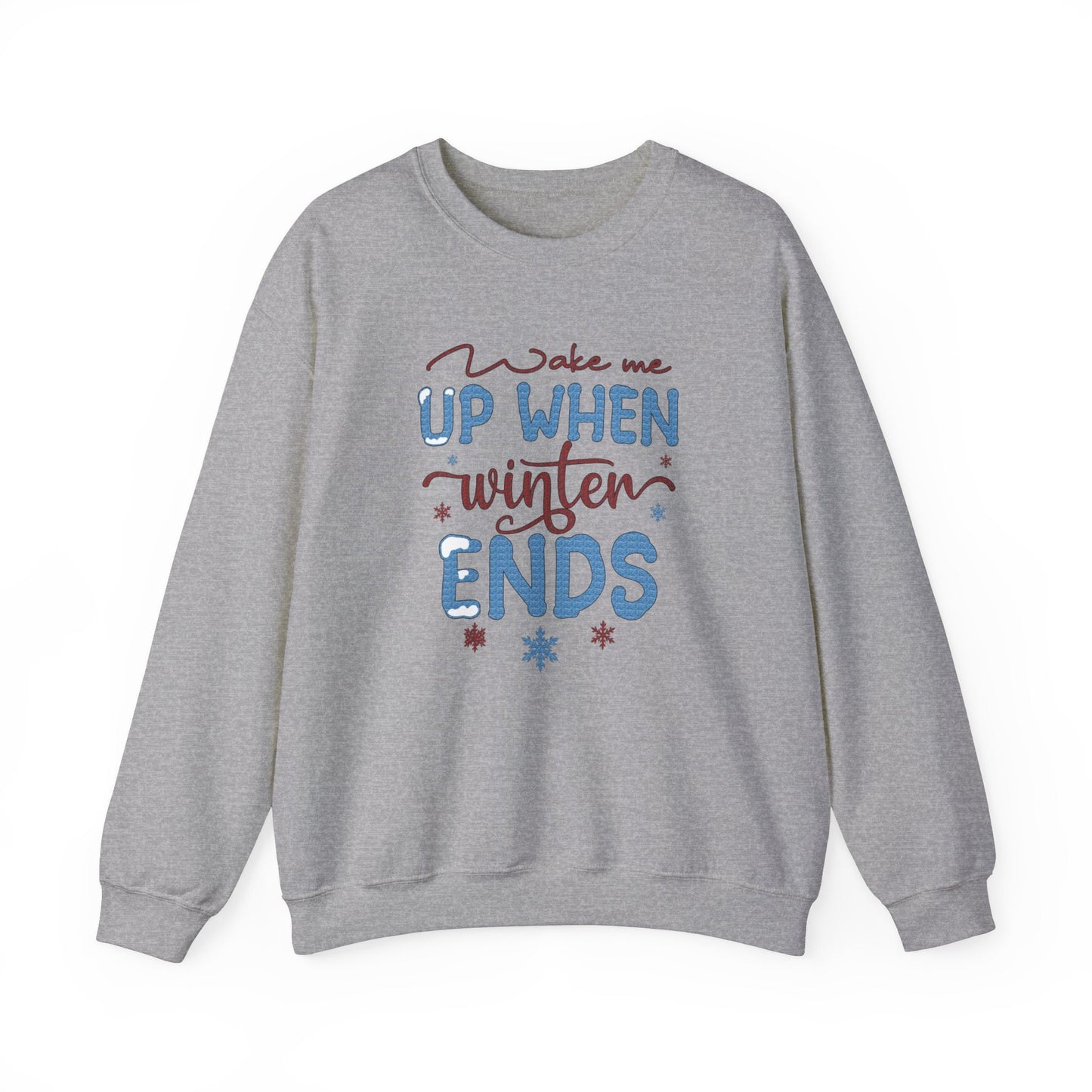 Sweat-shirt drôle « Réveille-moi quand l'hiver se termine », chemise cadeau de Noël à manches longues, sweat-shirt cadeau unisexe pour les vacances d'hiver