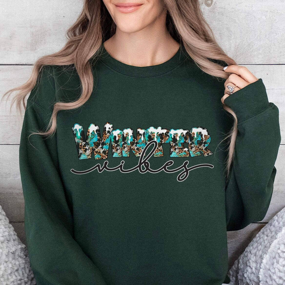 Winter Vibes Snow Sweatshirt, Christmas Long Sleeves Gift Shirt, Winter Holidays Xmas Unisex Gift Sweatshirt, Gift for Her, Gift for Him