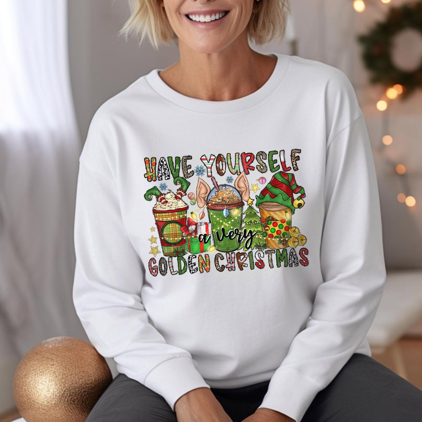 Have Yourself Golden Christmas Sweatshirt, Christmas Gift Shirt, Winter Holidays Xmas Unisex Gift Sweatshirt, Gift for Her, Gift for Him