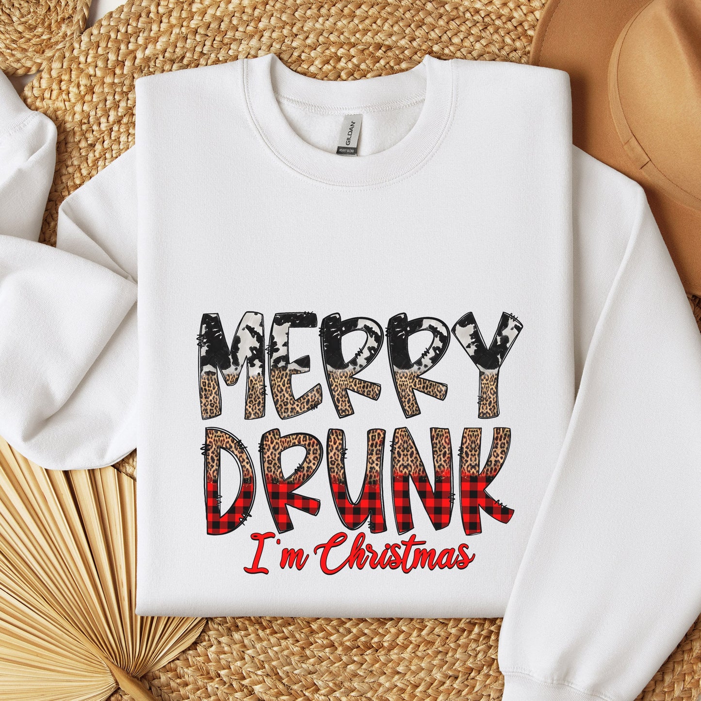 Merry Christmas Sweatshirt, Funny Drinking Drunk Christmas Gift Shirt, Holidays Xmas Unisex Gift Sweatshirt, Gift for Her, Gift for Him