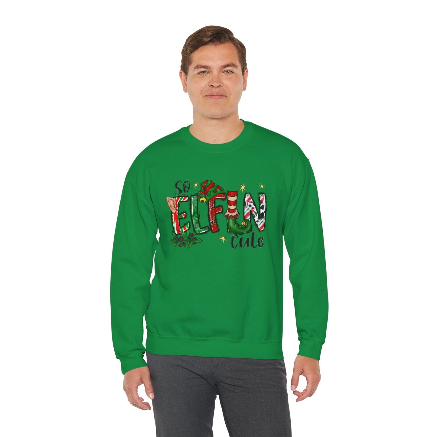 Cute Christmas Elf Sweatshirt, So Elfin Cute Funny Christmas Gift Shirt, Holidays Xmas Unisex Gift Sweatshirt, Gift for Her, Gift for Him