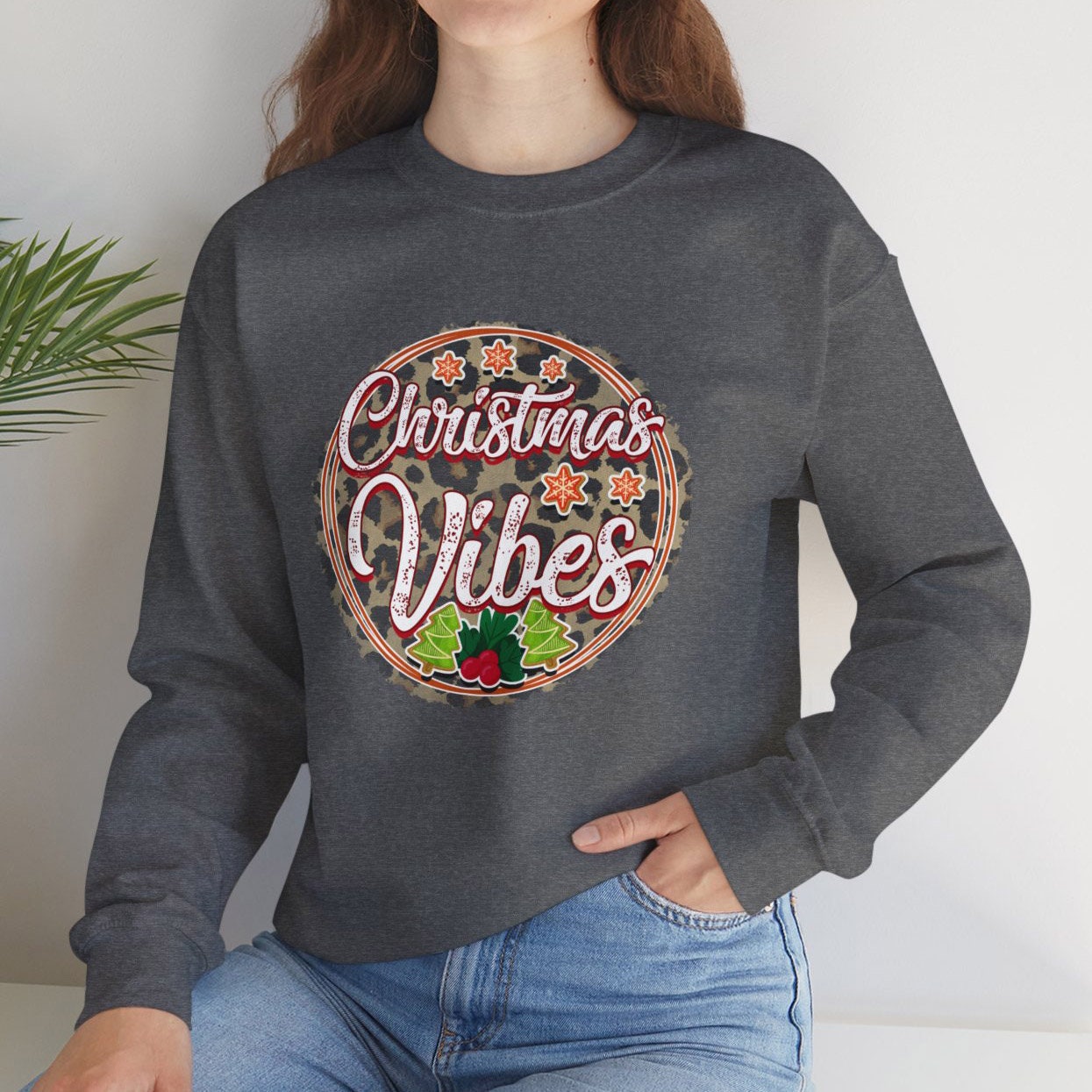 Sweat-shirt Christmas Vibes, chemise à manches longues de Noël, sweat-shirt cadeau de vacances, sweat-shirt d'hiver, sweat-shirt cadeau unisexe de Noël