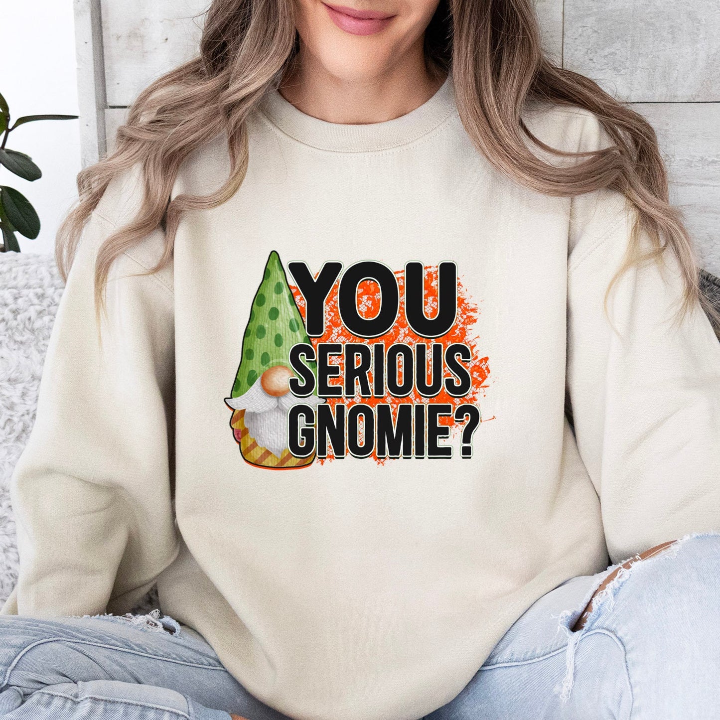 Are You Serious Gnome Sweatshirt, Funny Christmas Gnomie Long Sleeves Shirt, Holidays Xmas Gift Sweatshirt, Winter Unisex Sweatshirt