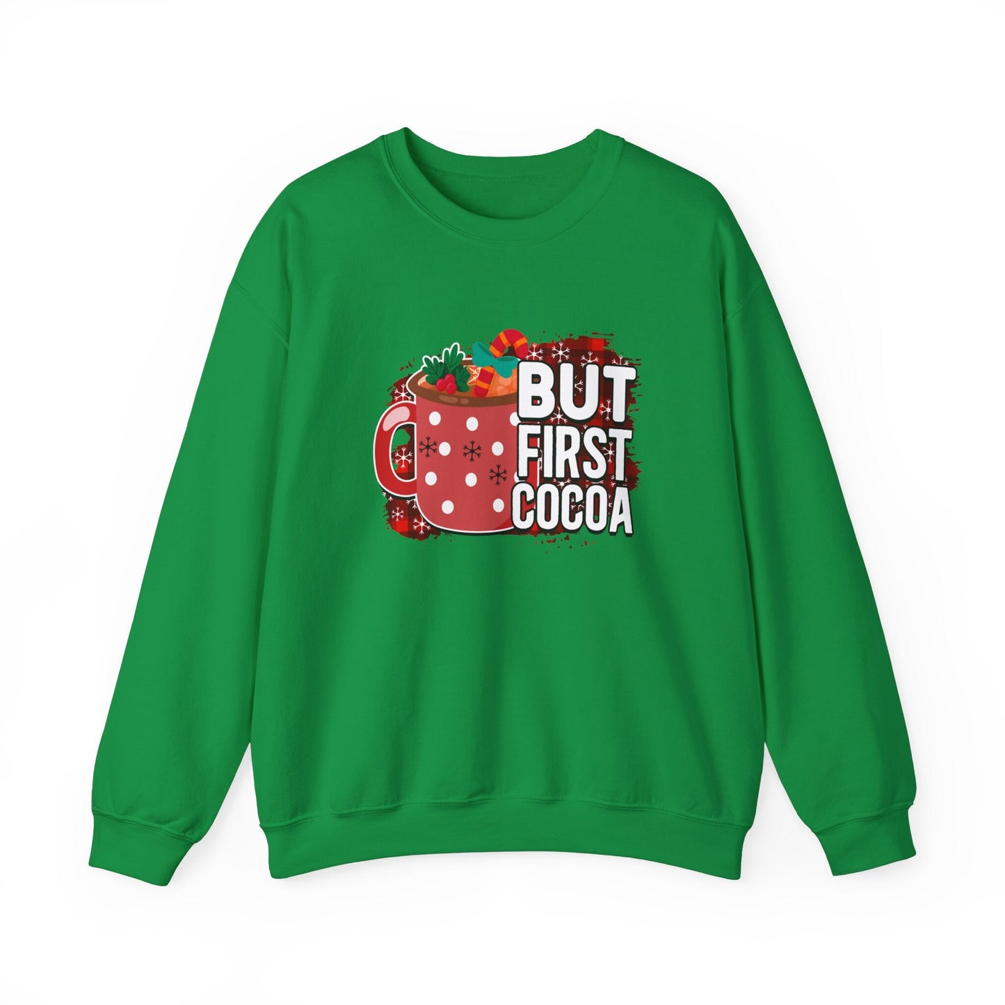 But First Cocoa Funny Christmas Long Sleeves Sweatshirt, Holidays Xmas Gift Sweatshirt, Winter Unisex Sweatshirt, Gift for Him, Gift for Her