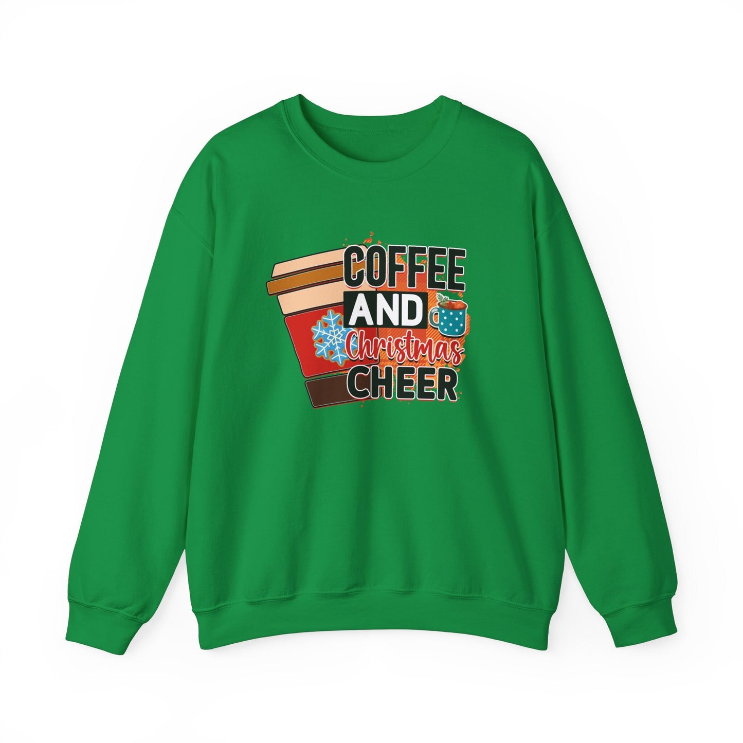 Coffee and Christmas Cheer Long Sleeves Sweatshirt, Holidays Winter Xmas Gift Sweatshirt, Winter Unisex Sweatshirt, Gift for Her