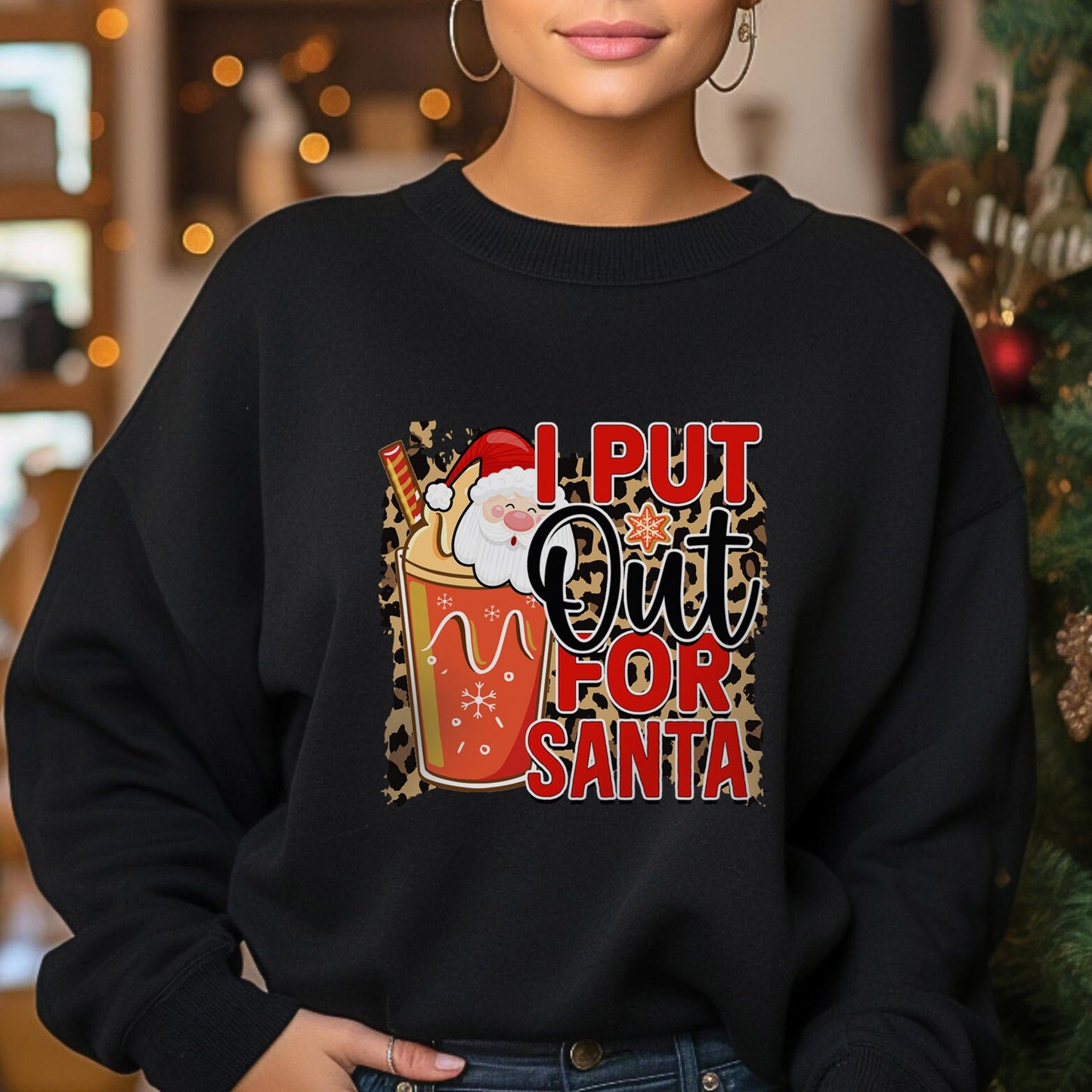 I Put Out for Santa Christmas Sweatshirt, Long Sleeves Funny Shirt, Holidays Winter Xmas Gift Sweatshirt, Winter Unisex Sweatshirt