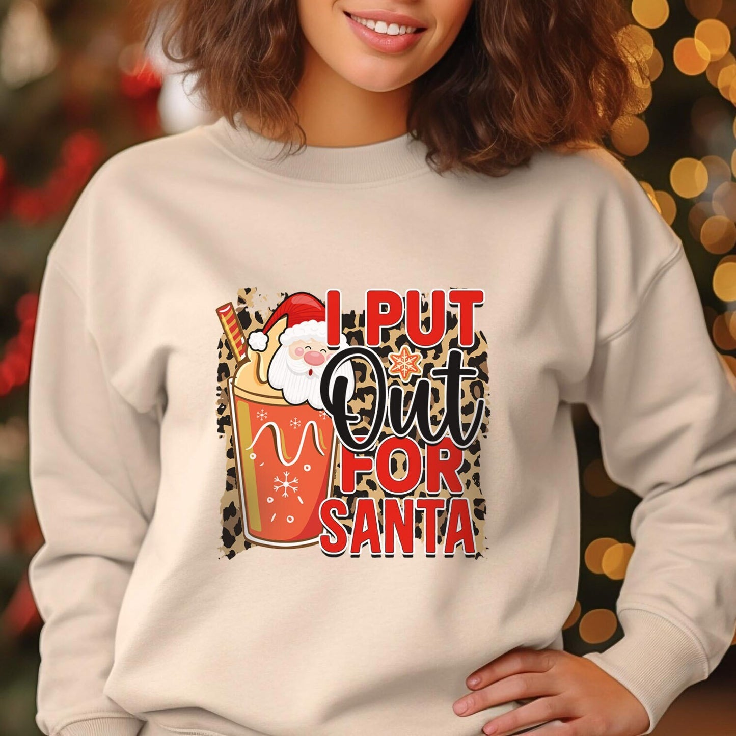 I Put Out for Santa Christmas Sweatshirt, Long Sleeves Funny Shirt, Holidays Winter Xmas Gift Sweatshirt, Winter Unisex Sweatshirt