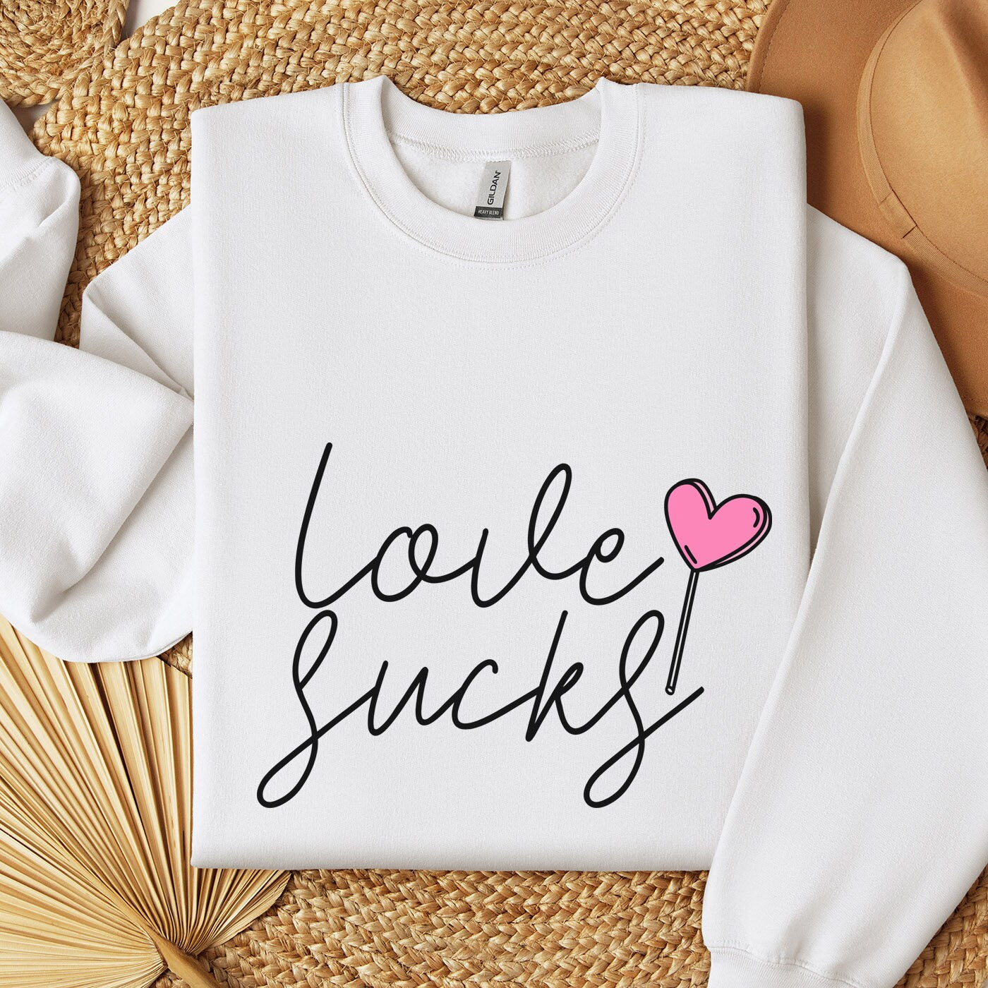 Love Sucks Funny Valentine Sweatshirt, Valentines Day Shirt, Long Sleeves Shirt, Lollipop Sugar Shirt, Anti Valentines Day Shirt