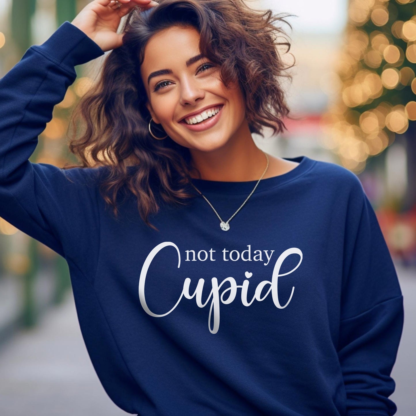 Not Today Cupid Funny Valentine Sweatshirt, Valentines Day Long Sleeves Shirt, Anti Valentines Day Shirt, Gift for Her, Gift for Him