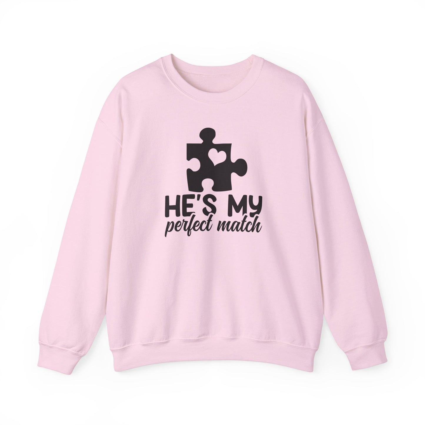 He is my Perfect Match Valentine Sweatshirt, Funny Valentines Day Shirt, Romantic Matching Couple Shirt, Gift for Her, Gift for Him