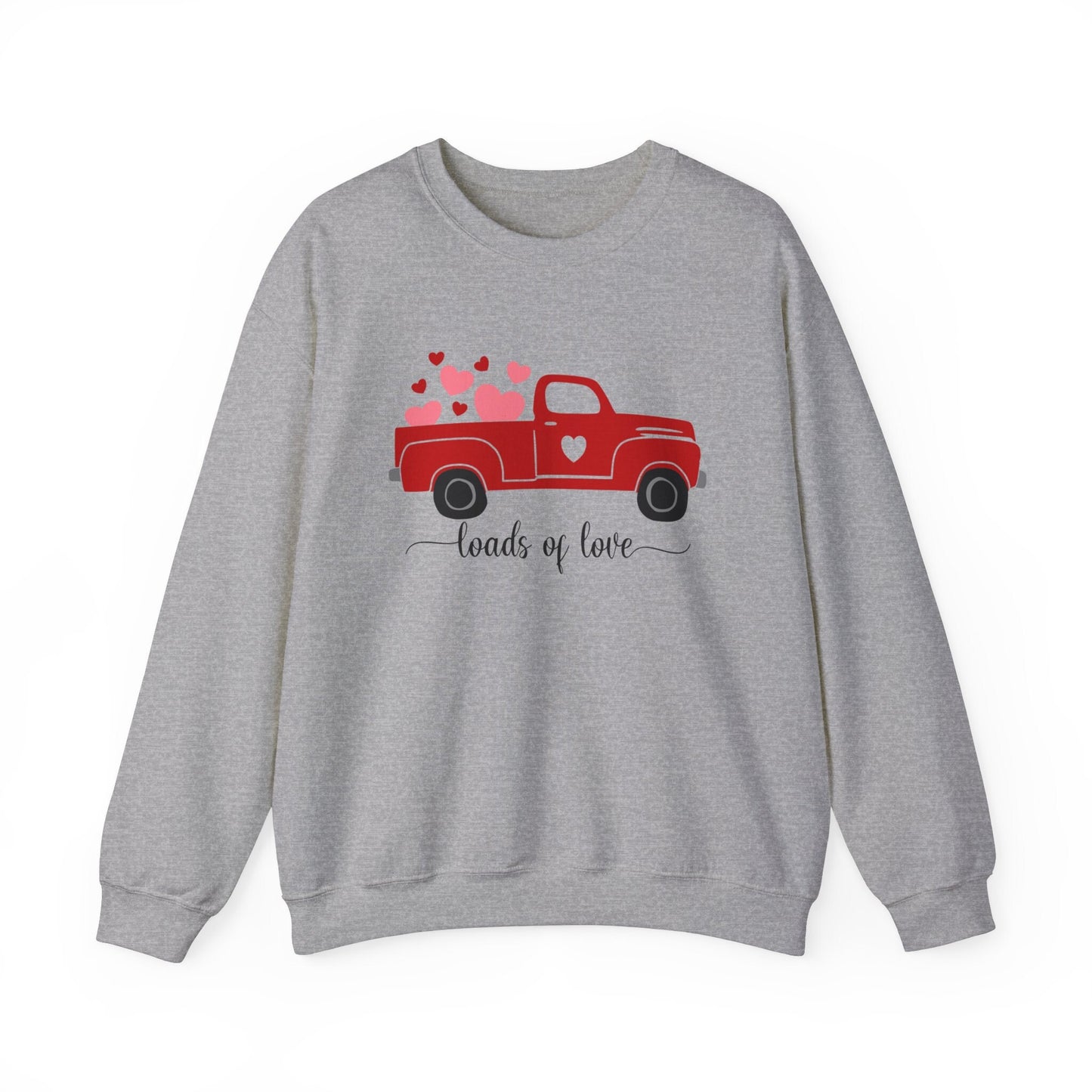 Love Truck Valentine Hearts Sweatshirt, Valentines Day Gift Long Sleeve Shirt, Valentines Day Shirts for Woman, Funny Valentines Day Shirt