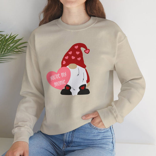 Valentine Gnome with Heart Sweatshirt, Valentines Day Gift Shirt, Valentines Day Shirts For Woman, Valentines Day Long Sleeves Shirt