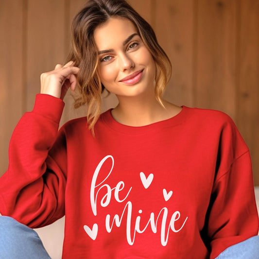 Sweat-shirt Be Mine Valentine, T-shirt d'amour à manches longues pour la Saint-Valentin, T-shirt d'amour avec cœur pour la Saint-Valentin, cadeau pour elle, cadeau pour lui