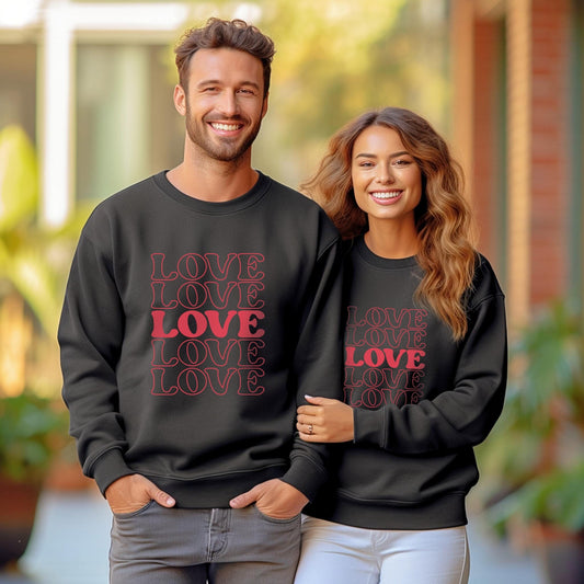 Love Five Valentine Sweatshirt, Valentines Day Long Sleeves Love Shirt, Love Shirt for Valentines Day, Gift for Her, Gift for Him