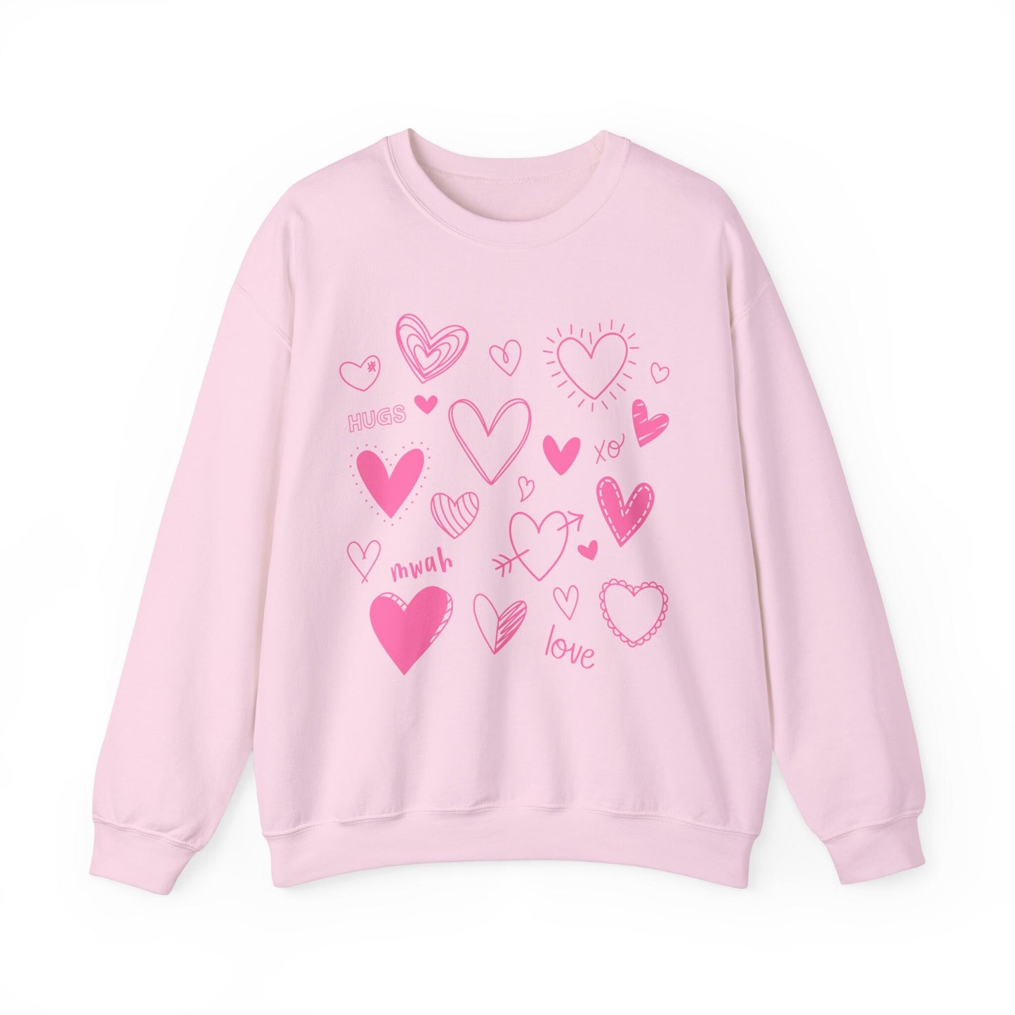 Love Hearts Collage Valentine Sweatshirt, Valentines Day Long Sleeves Love Shirt with Hearts, Love Shirt for Valentines Day, Gift for Her