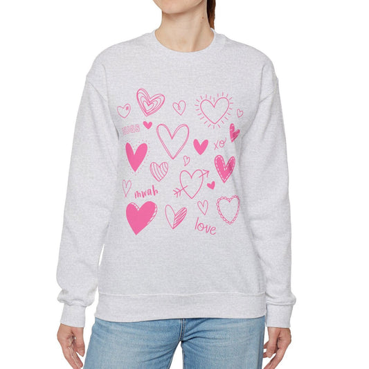 Sweat-shirt de Saint-Valentin avec collage de cœurs d'amour, chemise d'amour à manches longues pour la Saint-Valentin avec des cœurs, chemise d'amour pour la Saint-Valentin, cadeau pour elle