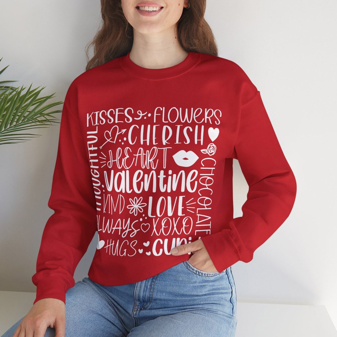 Valentine's Day Love Sweatshirt, Valentines Day Long Sleeves Love Shirt, Love Shirt with Heart for Valentines Day, Funny Valentine Day Shirt