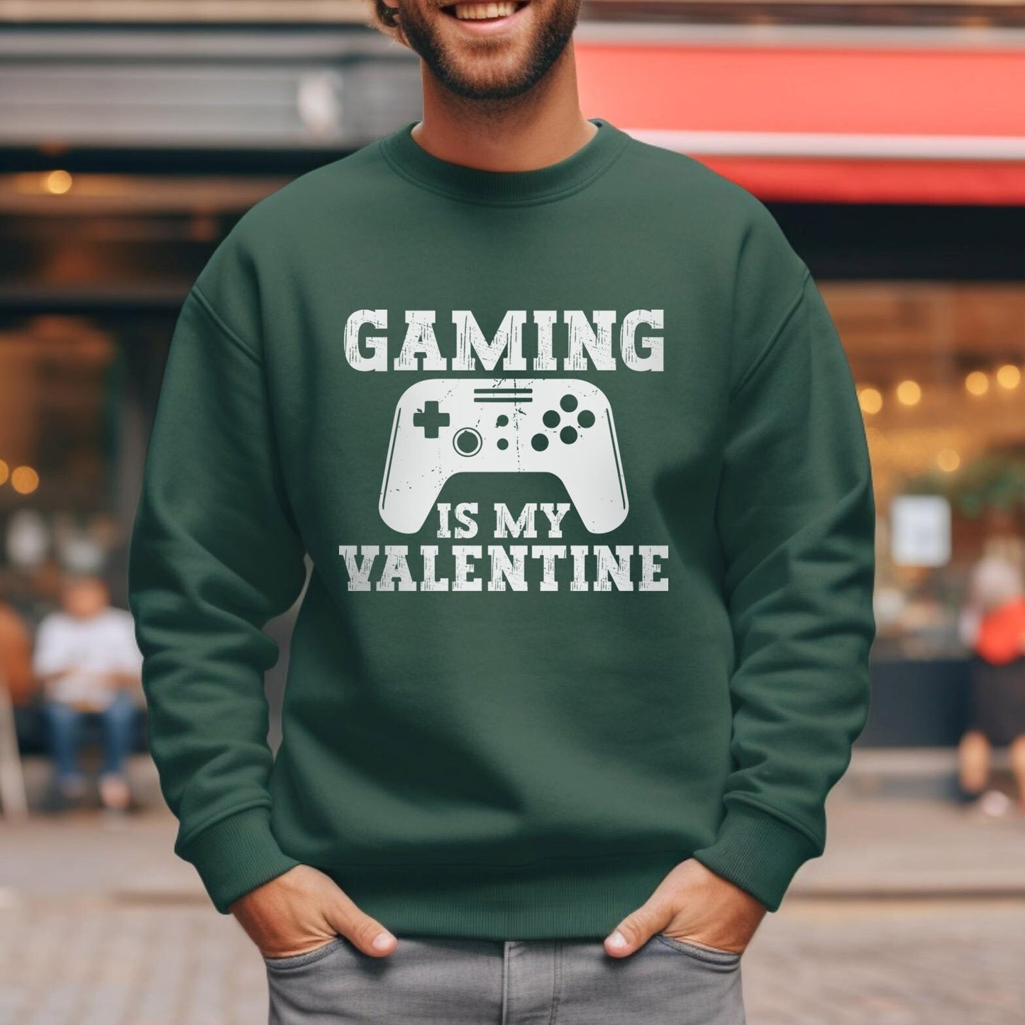 Gaming is my Valentine Sweatshirt, Funny Valentines Day Long Sleeves Shirt, Valentines Day Gift for Her, Valentines Day Gift for Boyfriend