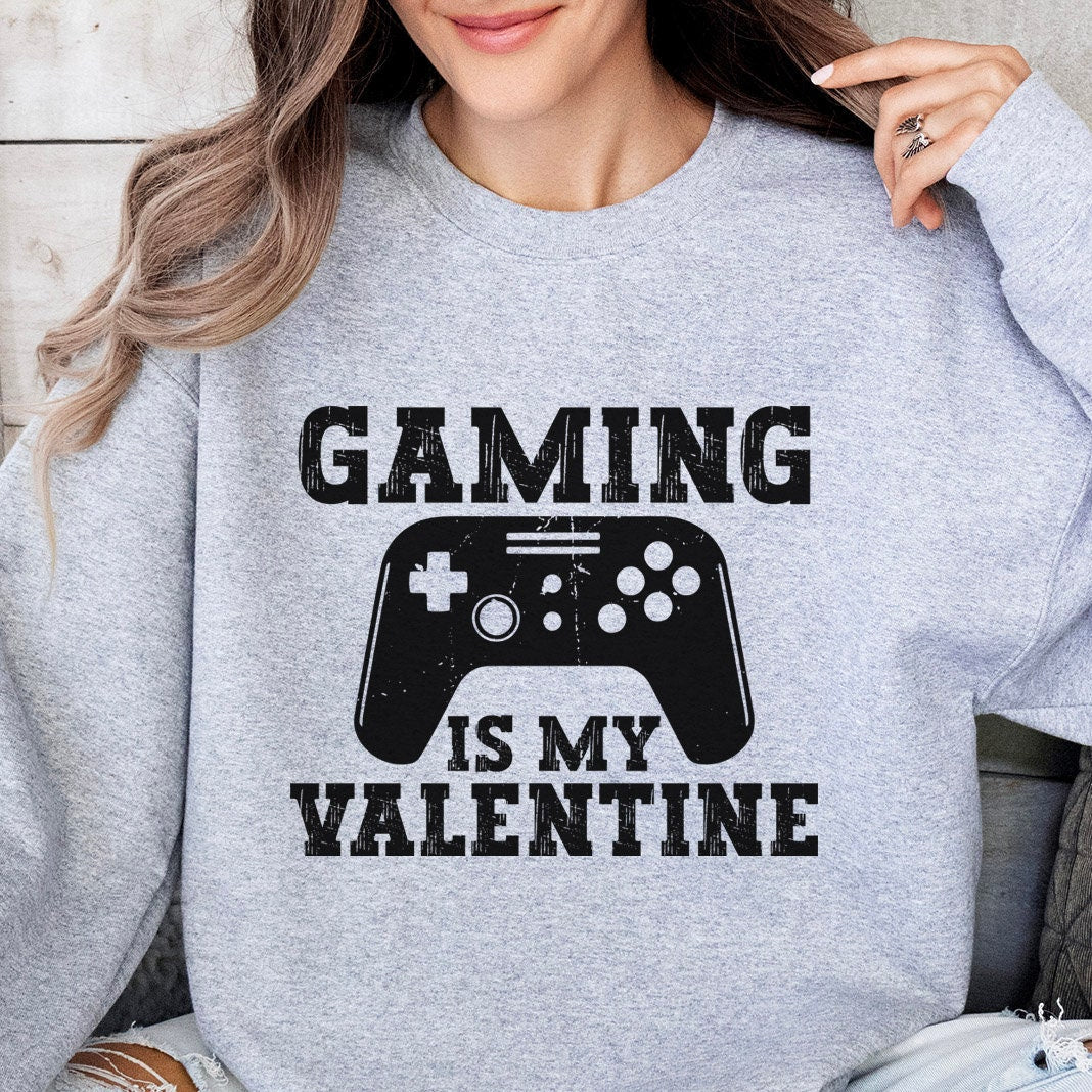 Le jeu est mon sweat-shirt drôle de Saint-Valentin, chemise drôle à manches longues pour la Saint-Valentin, chemise de jeu avec humour, cadeau de Saint-Valentin pour petit ami