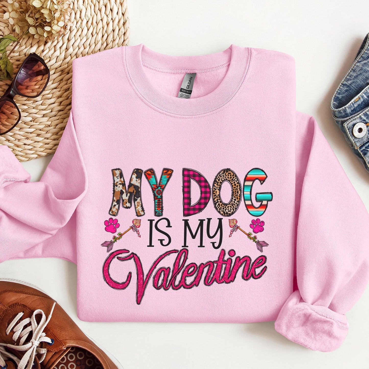 Mon chien est mon sweat-shirt mignon de la Saint-Valentin, chemise à manches longues de la Saint-Valentin, chemise pour amoureux des chiens pour cadeau de la Saint-Valentin, chemise de la Saint-Valentin My Dog