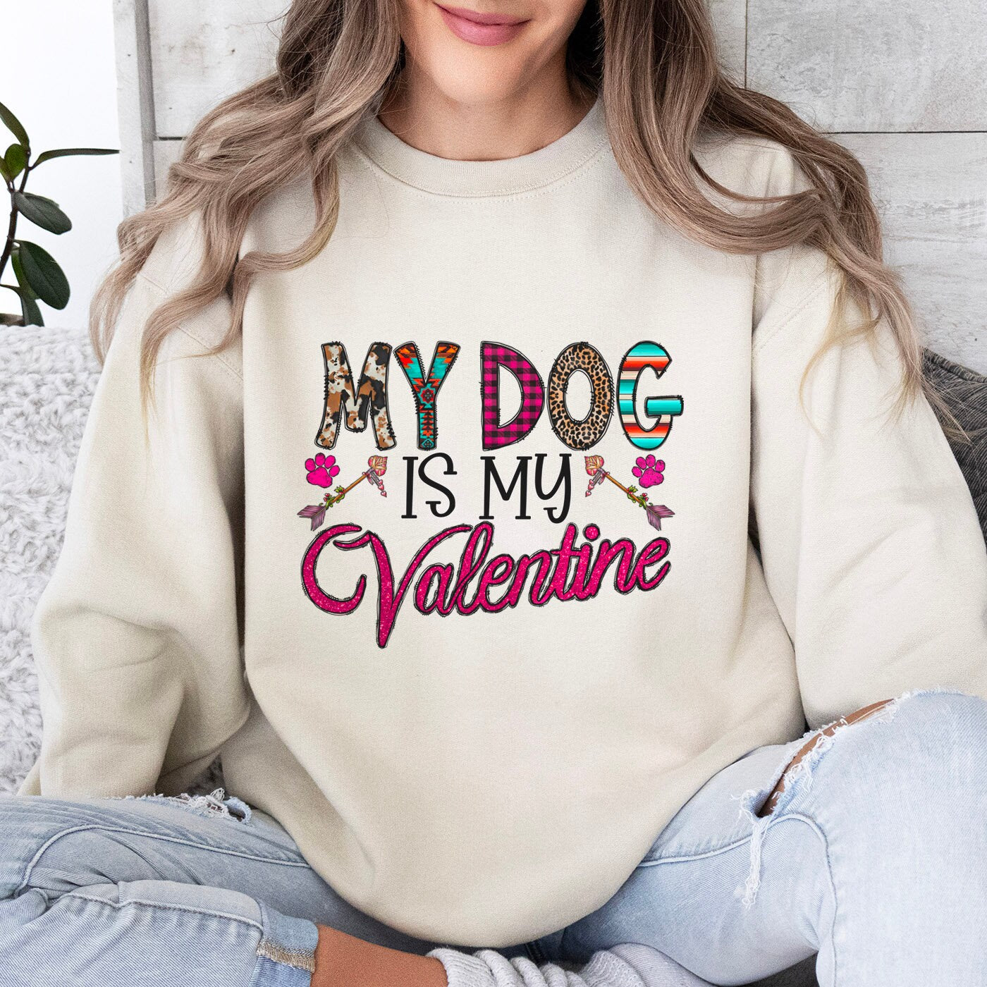 Mon chien est mon sweat-shirt mignon de la Saint-Valentin, chemise à manches longues de la Saint-Valentin, chemise pour amoureux des chiens pour cadeau de la Saint-Valentin, chemise de la Saint-Valentin My Dog