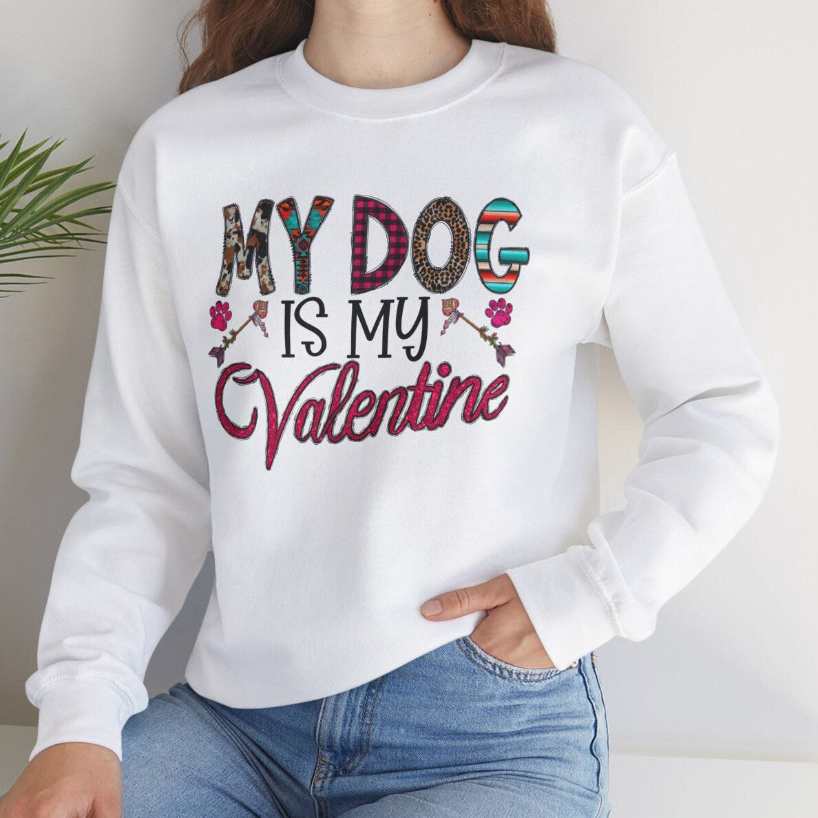 Mon chien est mon sweat-shirt mignon de la Saint-Valentin, chemise à manches longues de la Saint-Valentin, chemise pour amoureux des chiens pour cadeau de la Saint-Valentin, chemise de la Saint-Valentin My Dog