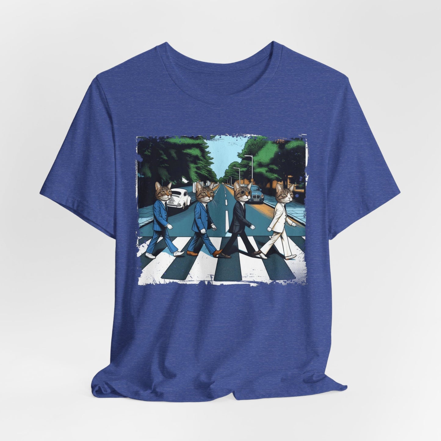 T-shirt pour chat traversant la route, t-shirt drôle de chat, t-shirt de chats d'Abbey Road, t-shirt amusant de chat, t-shirt drôle de haut, t-shirt d'amoureux de chat