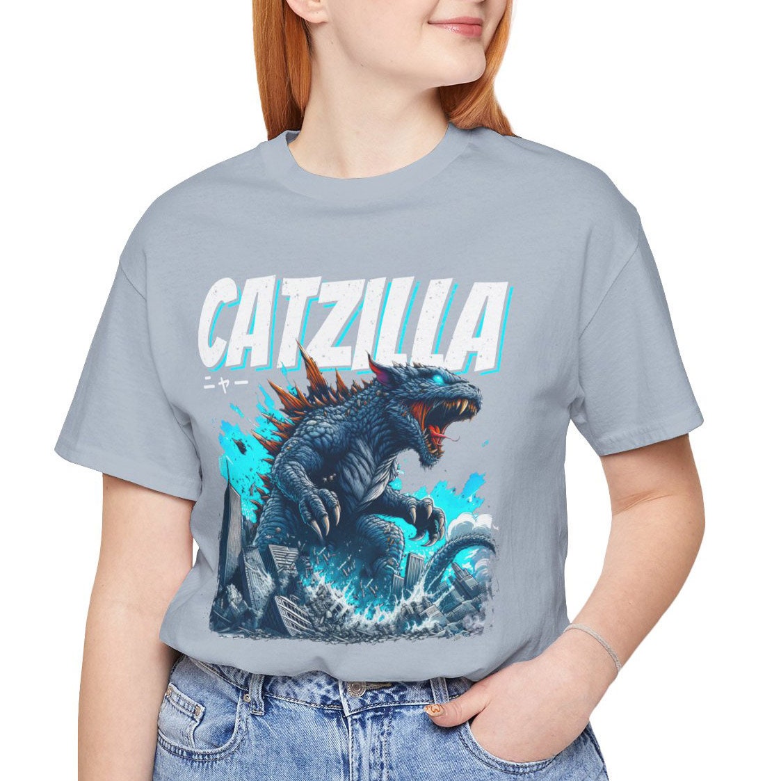 Catzilla Funny Cat Shirt, Cat Owner Outfit, Pet Lover Tee Shirt, Cat Monster T-Shirt, Cat Fun T Shirt, Funny Top Tee Shirt, Cat Lovers Shirt