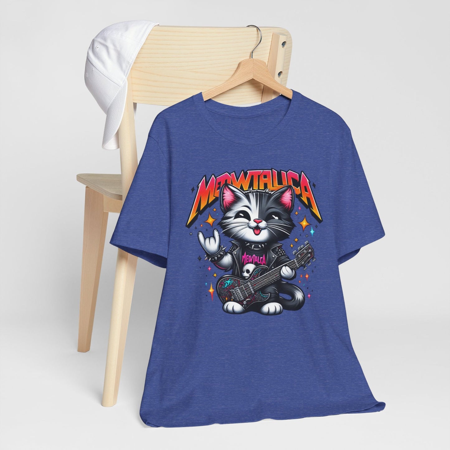 T-shirt drôle de chat Meowtallica, t-shirt de chat humoristique, t-shirt amusant pour les amoureux des chats, t-shirt Rockstar CatTee, t-shirt cadeau pour les amoureux des chats, t-shirt drôle