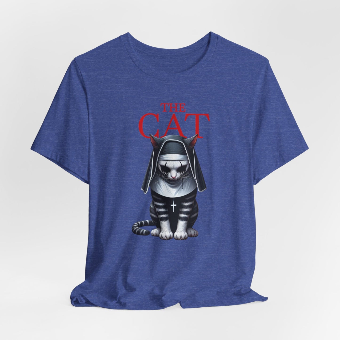 T-shirt Le chat, T-shirt humour chat, T-shirt parodique La Nonne chat, T-shirt horreur chat, T-shirt amoureux des chats, T-shirt chat effrayant, T-shirt cadeau pour les amoureux des chats