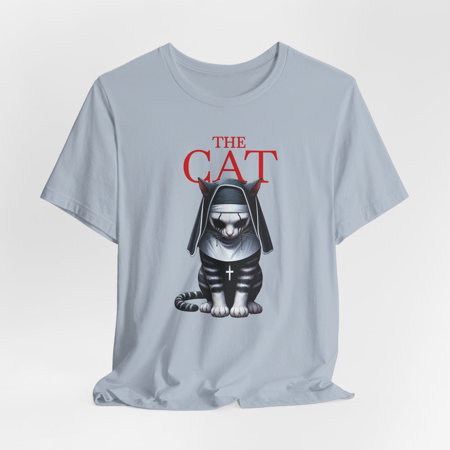 T-shirt Le chat, T-shirt humour chat, T-shirt parodique La Nonne chat, T-shirt horreur chat, T-shirt amoureux des chats, T-shirt chat effrayant, T-shirt cadeau pour les amoureux des chats