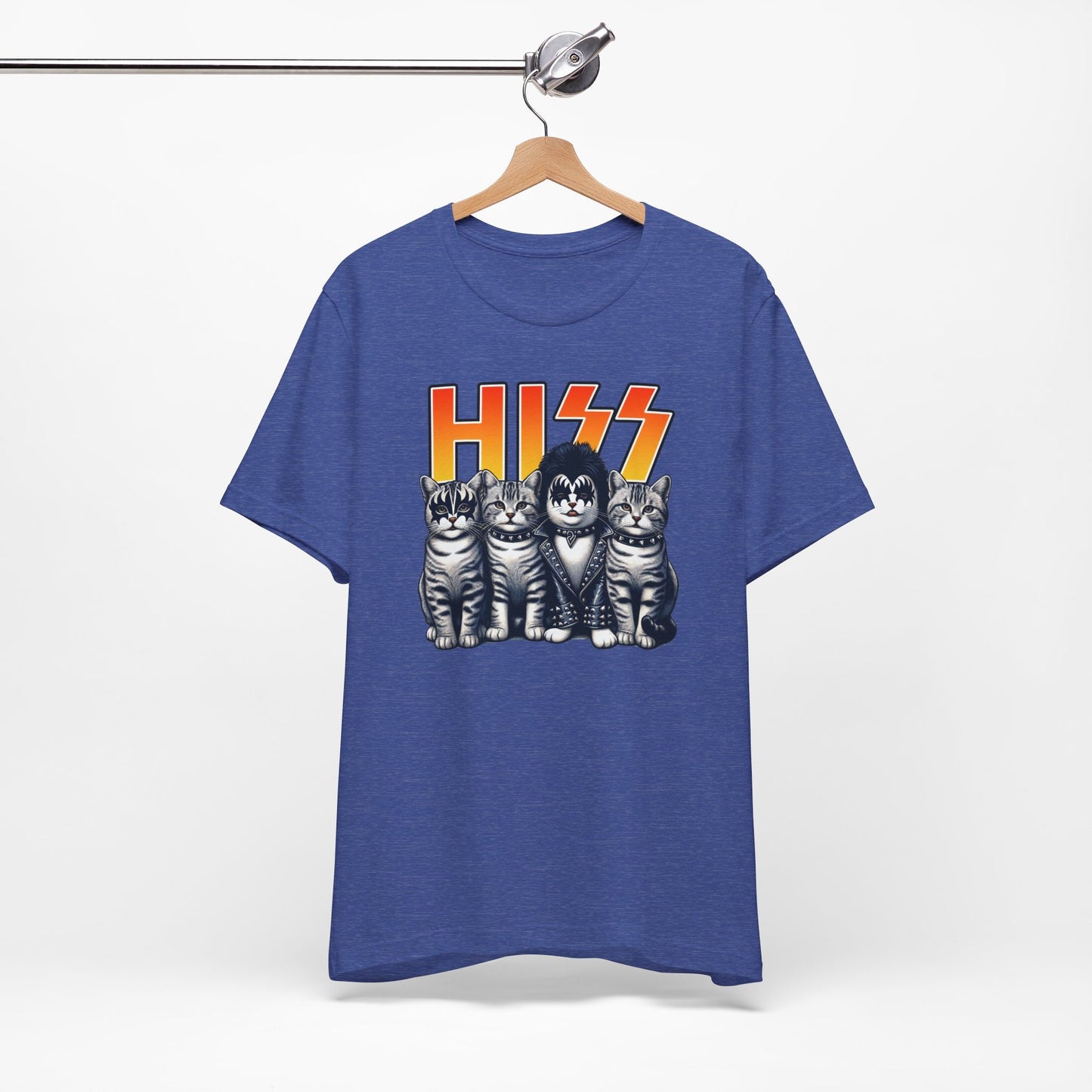 Cute Rocker Cats Hiss T-Shirt, Rocker Kittens Shirt, Funny Kiss Parody T-Shirt, Rockstars Cat Tee Shirt, Cat Lovers Fun Gift T Shirt