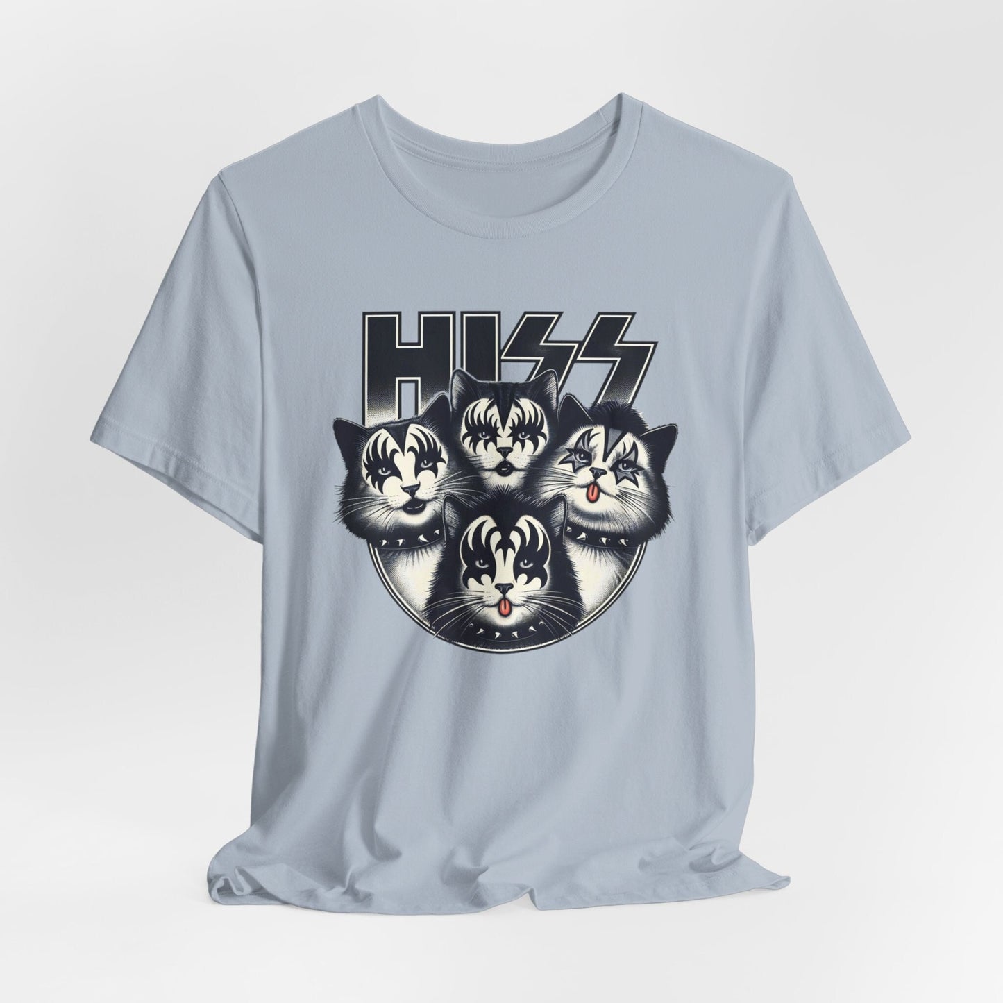 Hiss Rocker Kittens T-Shirt, Rocker Cats Shirt, Funny Kiss Parody T-Shirt, Humour Cat Tee Shirt, Cat Lovers Funny Gift T Shirt, Rockstar Cat