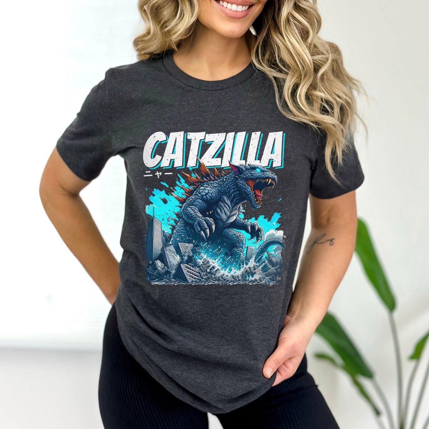 Catzilla Funny Cat Shirt, Cat Owner Outfit, Pet Lover Tee Shirt, Cat Monster T-Shirt, Cat Fun T Shirt, Funny Top Tee Shirt, Cat Lovers Shirt