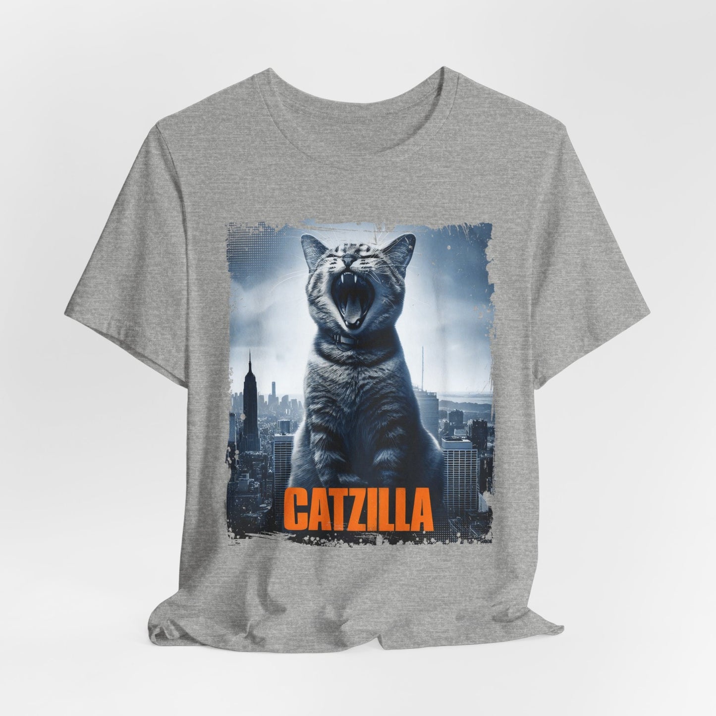 T-shirt drôle de chat Catzilla, T-shirt drôle de monstre de chat, tenue de propriétaire de chat, t-shirt cadeau amoureux des chats, t-shirt amusant de chat, t-shirt drôle de haut