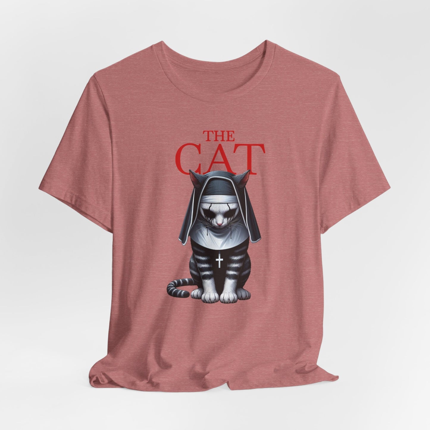 T-shirt Le chat, T-shirt humour chat, T-shirt parodique La Nonne chat, T-shirt horreur chat, T-shirt amoureux des chats, T-shirt chat effrayant, T-shirt cadeau pour les amoureux des chats