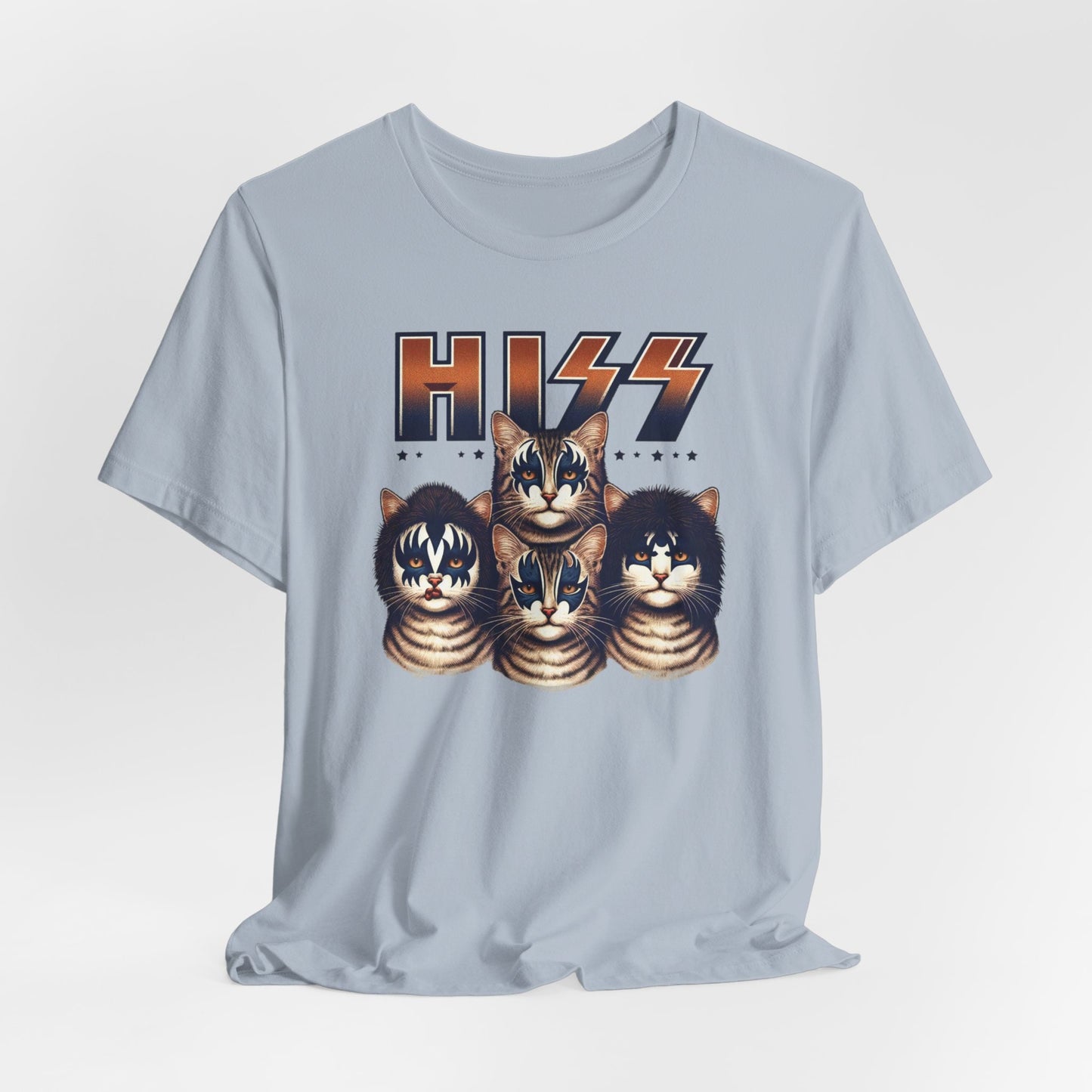 Hiss Cats T-Shirt, Kittens Rock Shirt, Kiss Funny Parody T-Shirt, Humour Cat Shirt, Cat Lovers Fun Gift T Shirt, Rockstar Cat Tee