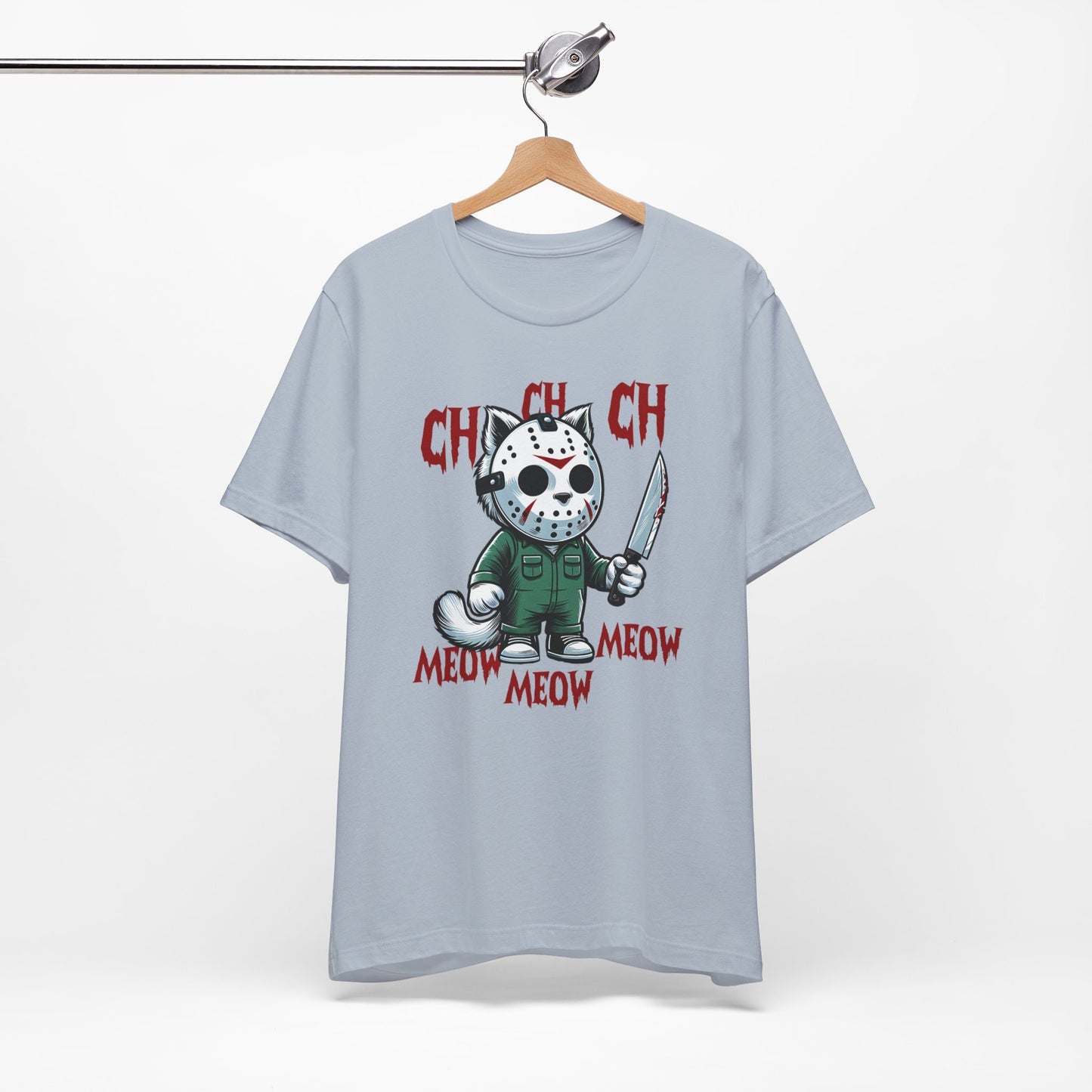 T-shirt chat effrayant, t-shirt drôle amoureux des chats, t-shirt parodique de film d'horreur, t-shirt cadeau amoureux des chats, t-shirt chat drôle, t-shirt chat parodique Halloween