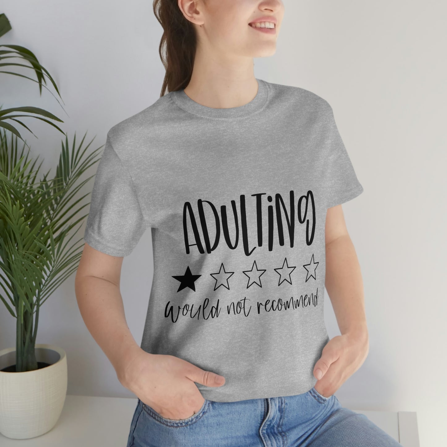 Adulting Review Stars Funny T-Shirt