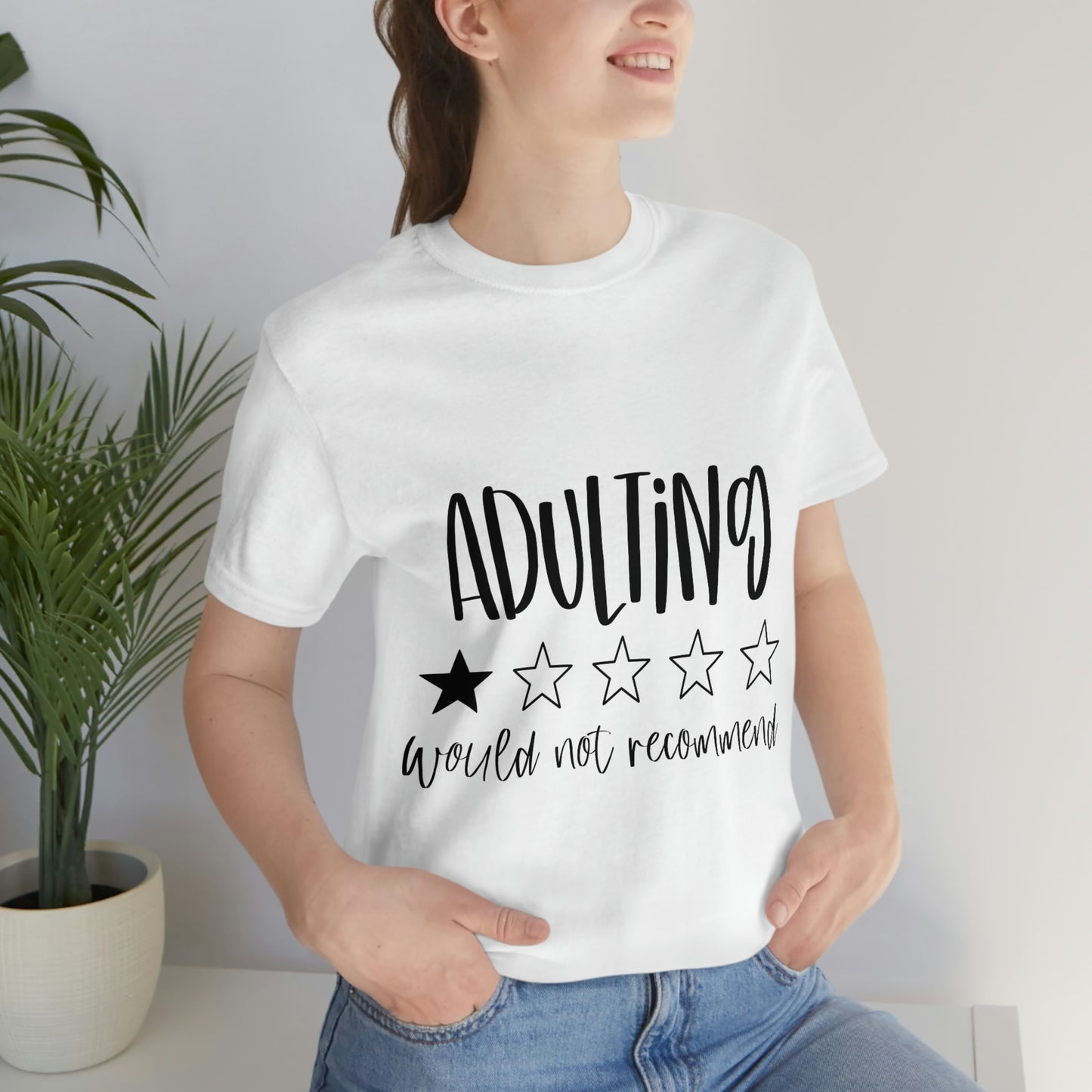 Adulting Review Stars Funny T-Shirt