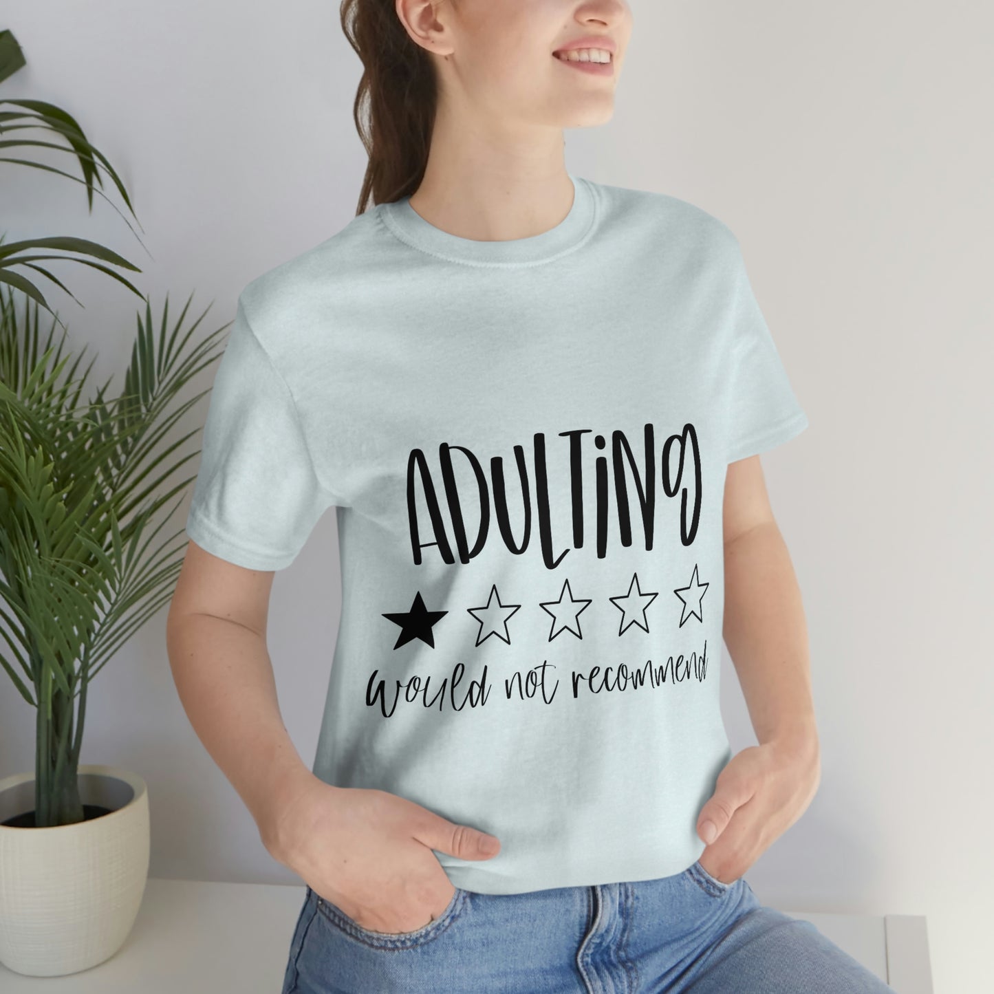 Adulting Review Stars Funny T-Shirt